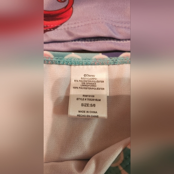 Girls Disney Princess 2 Pc.Set The Little Mermaid Ariel Swim Suit - Picture 2 of 5